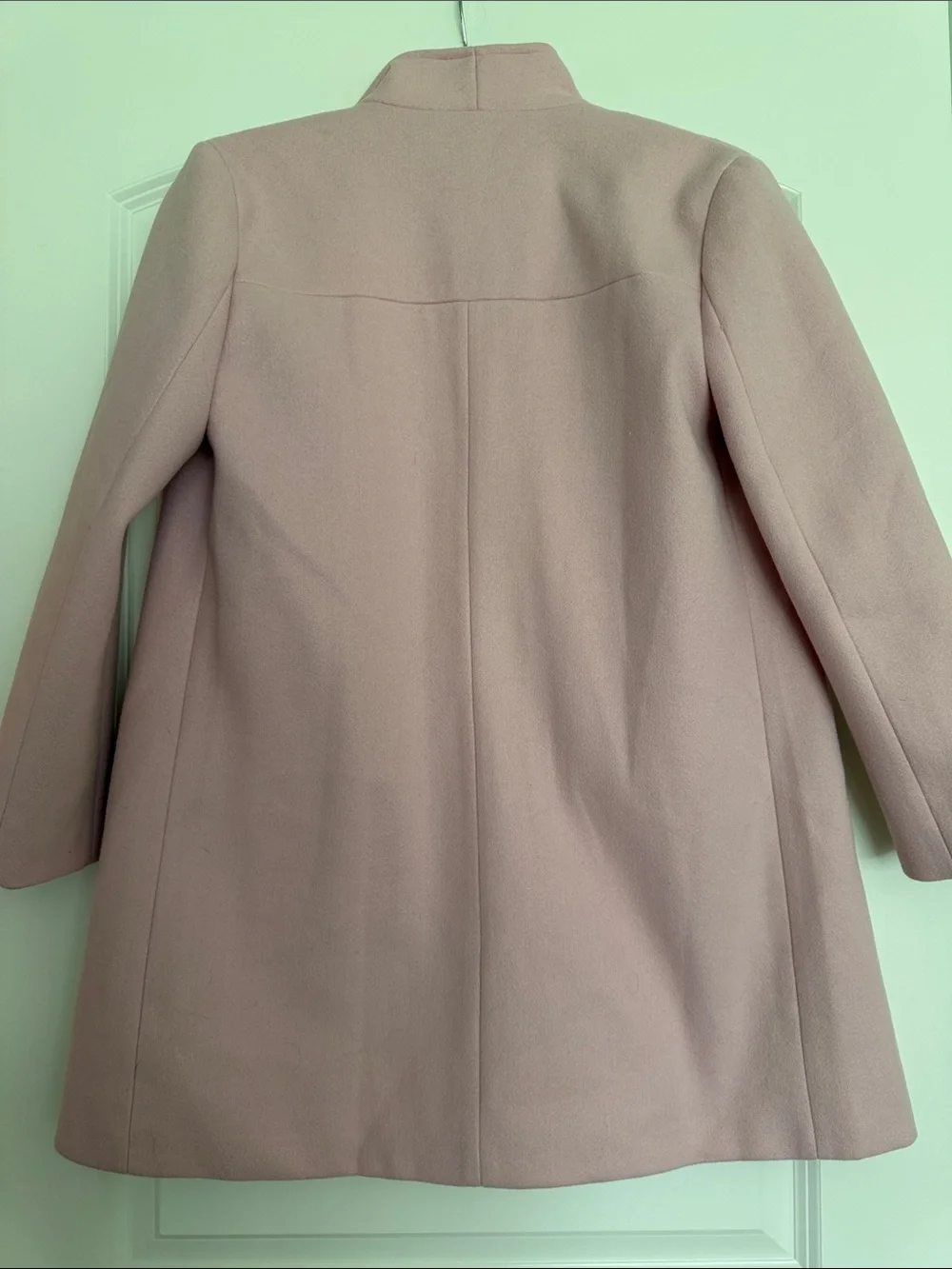 Pleat Pink Wool-Blend Girl’s Coat